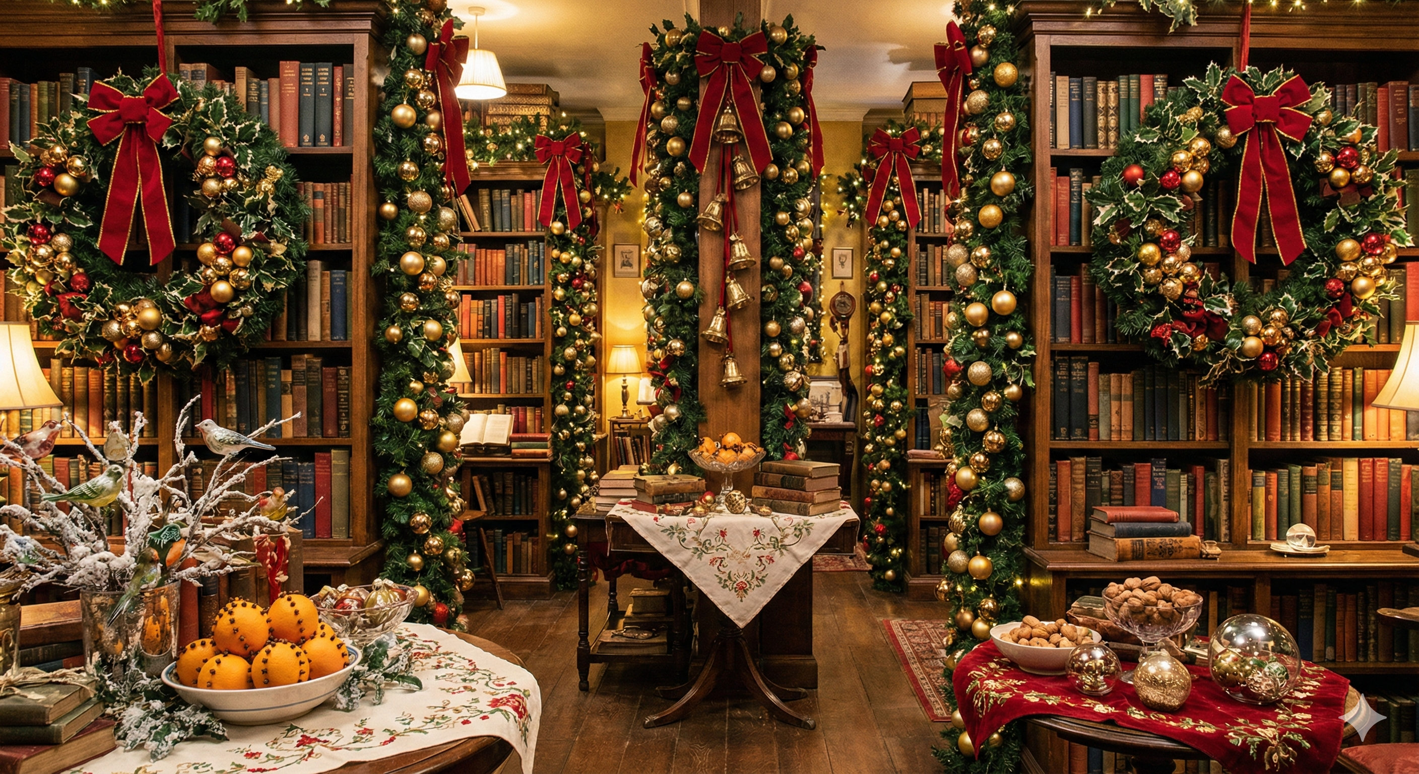 Die reich geschmückte Buchhandlung